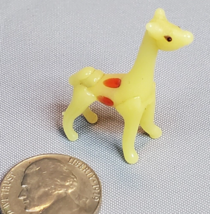 Miniature Giraffe Hand Blown Art Glass Yellow Animal Lampwork Spotted Vintage - £14.24 GBP