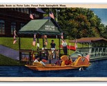 Padde Boat Porter Lake Forest Park Springfield MA UNP Linen Postcard V15 - $3.91