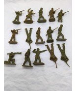 Lot Of (15) Vintage 1960s Unbranded Green Army Men Toy Figures 1.5&quot; - 2&quot; - $26.72