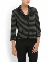 NWT 89TH &amp; MADISON BLACK GRAY STRIPES CAREER  BLAZER SIZE L - £27.25 GBP