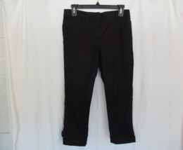 Talbots pants Perfect Crop Size 2P black inseam 22&quot; cotton blend - $16.61