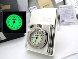 Time Lite Light Pocket Watch Clock running Backlight Zippo 1998 MIB Rare - £203.47 GBP