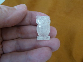 Y-BIR-OW-506) 1&quot; White Quartz crystal Owl bird gemstone carving OWLS owl... - £6.85 GBP