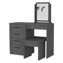 FM FURNITURE Merlot Makeup Dressing Table, Stool, Four Drawers - £264.41 GBP