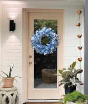 20" Forsythia Wreath Front Door Wall Porch Artificial Blue All Year Home... - $26.46