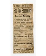 San Jose Serenaders Billy Gillman Minstrel Show Program 1890s  - £52.97 GBP