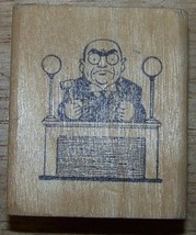Judge at bench cartoon Rubber Stamp  - $12.00