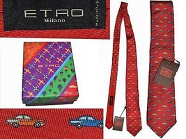 ETRO Milano Cravatta Uomo Edizione Limitata con Scatola 100% Seta T06 T1P - £60.00 GBP