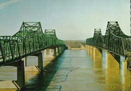 Mississippi River Bridges Vicksburg Showing Old US 80 &amp; I-20 Bridge POST... - £11.02 GBP