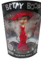  Vtg 1998 Betty Boop Talking Doll W/ Red Dress Red Hat White Boa Unused In Box - £38.66 GBP