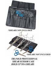 Groomer Barber Stylist TRI-FOLD 6 SHEAR SCISSOR CASE Protective Pouch To... - $20.51 CAD