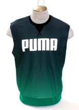 Puma Signature Green Sleeveless Running Top French Terry Interior Men&#39;s M - $79.19