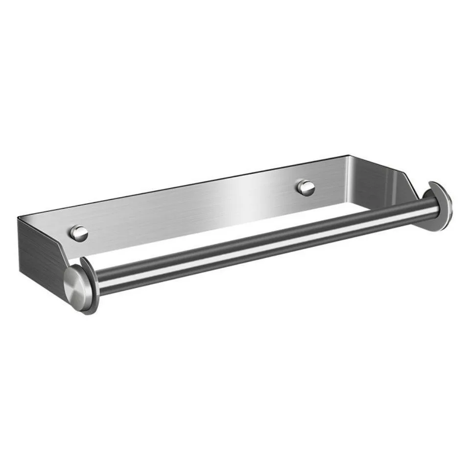 House Home 1PCS Stainless Steel Paper Towel Holder Punch-Free Towel Rack Wall Mo - £20.89 GBP