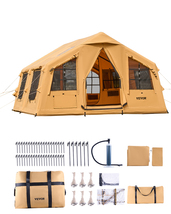 VEVOR Inflatable Tents, 8-12 Person, 2 Skylights, Canopy, 2 Doors &amp; Mesh... - $1,034.99