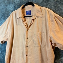 Pendleton Button Up Shirt Mens Extra Large Salmon Silk Blend Textured Surf Beach - £12.76 GBP