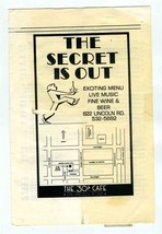 The Secret Is Out Menu Lincoln Road Miami Beach Florida The 30&#39;s Cafe  - £13.41 GBP