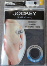 Jockey Essentials Women&#39;s Everyday Seamfree Slimming High Waist Thong Size L - £10.19 GBP
