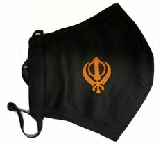 Sikh Singh Kaur Punjabi Embroidery Khanda Protection Face Mask Turban Du... - £8.36 GBP