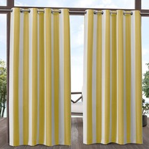 Exclusive Home Canopy Stripe Indoor/Outdoor Grommet Top Curtain Panel,, Set Of 2 - £28.46 GBP