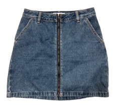 Hollister Skirt Womens Size 1 Blue Denim Mini Ultra High Rise Zip Front ... - $11.76