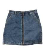 Hollister Skirt Womens Size 1 Blue Denim Mini Ultra High Rise Zip Front ... - £9.24 GBP