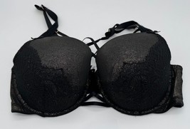 Cacique Lane Bryant Boost Balconette Bra Black Sparkle Lace Strappy Size... - $27.51 CAD