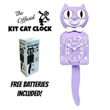 PASTEL LILAC KIT CAT CLOCK 15.5&quot; Free Battery USA MADE Official Kit-Cat ... - €60,36 EUR