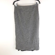 Talbots Pencil Skirt Midi Chevron Wool Cashmere Silk Back Slit Black White 12 - £11.44 GBP