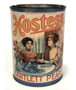 VINTAGE HOSTESS BARTLETT PEARS TIN COIN BANK CARDBOARD BODY LABEL - 4.25... - $19.62
