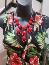 Expo Black Floral Hibiscus V-Neck Sleeveless Front Button Jumpsuit Size 10 - £31.32 GBP
