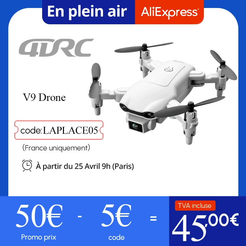4DRC V9 New Mini Drone 4K 1080P HD Camera WiFi Fpv Air Pressure Altitude Hold - £33.16 GBP+