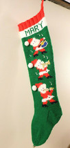 Handcrafted Christmas Knit Stocking  31&quot; Long Personalized  MARY - $35.89