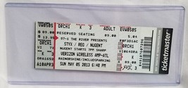 STYX / REO / TED NUGENT - ORIGINAL 2013 UNUSED WHOLE FULL CONCERT TICKET - $15.00