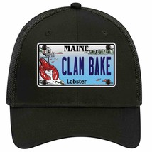 Clam Bake Maine Lobster Novelty Black Mesh License Plate Hat - £23.17 GBP