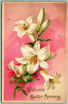Easter Lilies Welcome Easter Morning Embossed Winsch Back 1909 DB Postcard F8 - £7.87 GBP
