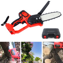 8&quot; Mini Electric Cordless Chain Saw Tree Branch Pole Pruner Chainsaw Woo... - £48.75 GBP