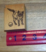 Siamese Cat with ball wanna play ? Rubber Stamp  - £10.38 GBP