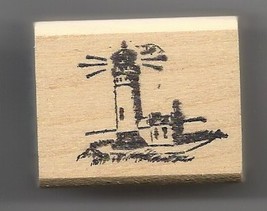 Small Lighthouse Rubber Stamp made in america free shipping USA - £10.85 GBP