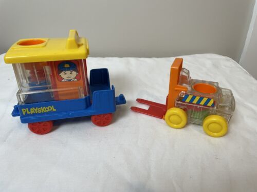 Vintage 1989 Train Caboose And Train Car Forklift - $17.75