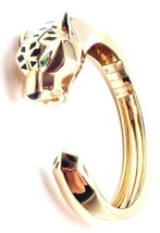 Authentic! Cartier Panther Panthere 18k Yellow Gold Bangle Bracelet Size 16 Cert - £27,377.94 GBP
