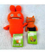 Ugly Doll Lot of 2 Plunko &amp; Wage Orange Little Uglys 8&quot; &amp; 4&quot; Washable Fl... - $307.10 MXN