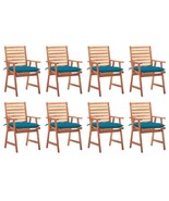 Patio Chair Set of 8 Natural wood Solid acacia wood Standard - $16,484.84 MXN