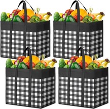 Reusable Grocery Bags 4 Pack Reusable Shopping Tote Bags bulk with Reinforced Ha - £19.61 GBP