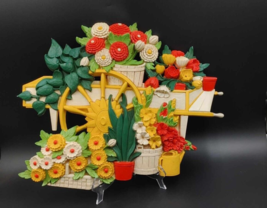 Syroco Flower Cart Wall Decor Vintage 1975 USA Cottage Core Country Farm... - £37.49 GBP