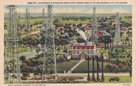 Oklahoma City OK Governor&#39;s Mansion State Owned Oil Wells Postcard C59 - £2.38 GBP
