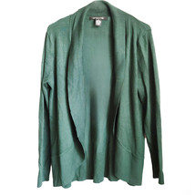 89th &amp; Madison Open Front Green Cardigan Sweater with Long Sleeves | Medium - £11.04 GBP