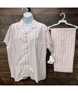 Vintage Carole Women&#39;s Pajama 2-Piece Set Pink Light Large Short Sleeves... - $26.60