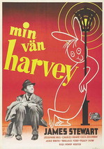 HARVEY MOVIE POSTER 27X40 IN JIMMY STEWART SWISS 69X101 CM ELWOOD P. DOW... - £27.48 GBP