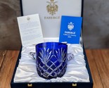 Faberge Odessa Cobalt Blue Crystal Ice Bucket with Tongs NIB - $595.00
