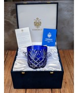 Faberge Odessa Cobalt Blue Crystal Ice Bucket with Tongs NIB - $595.00